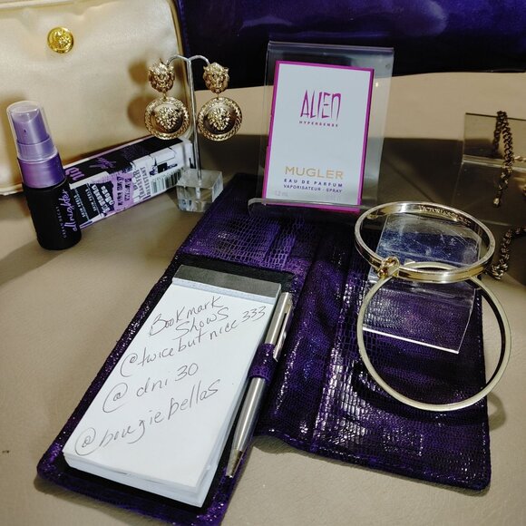 Christian Dior Parfums Purple Patent Shoulder Bag Accessories Bundle - Picture 1 of 7